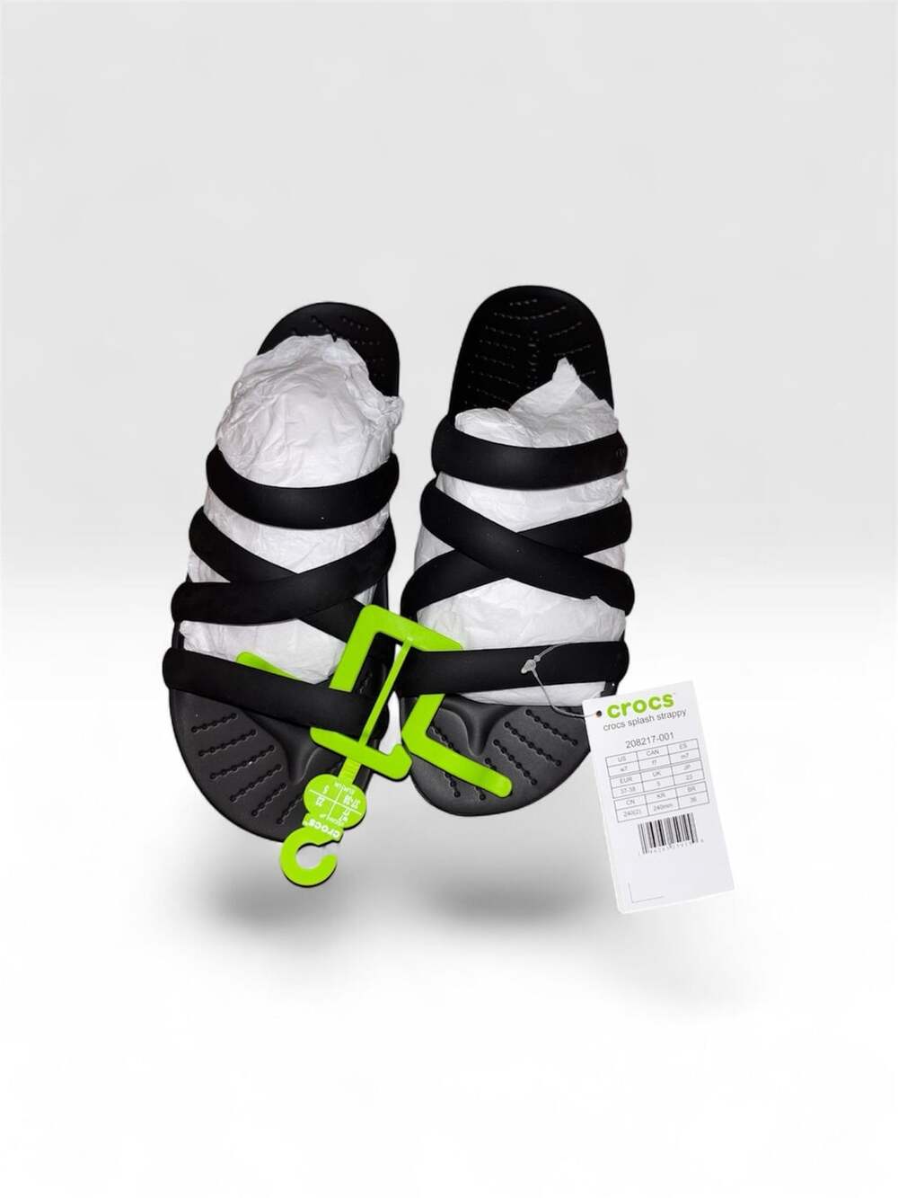 Crocs Splash Strappy Sandals Size W7 Black New with Tags